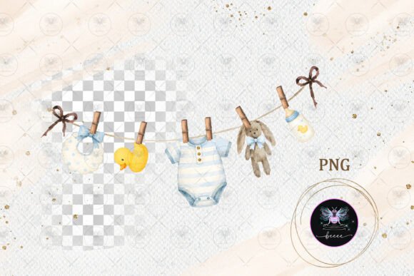 Download Duck Baby Boy Clothesline PNG - Premium Resources