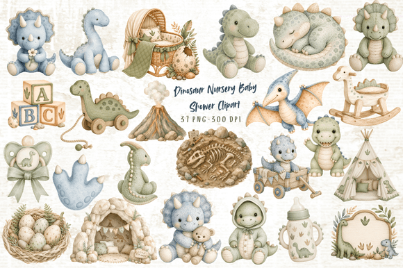 Download Dinosaur Nursery Baby Shower Clipart - Premium Resources